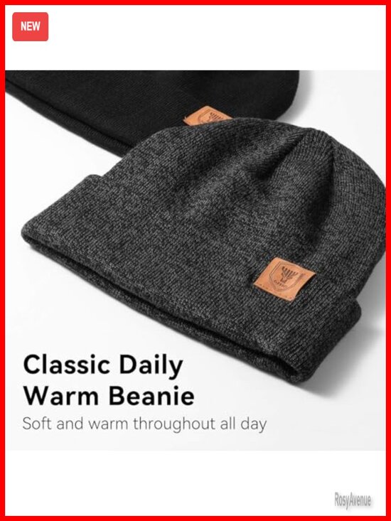 Knit Beanie Hat - Slouchy Cuffed Winter Hat for Men Women main image 4